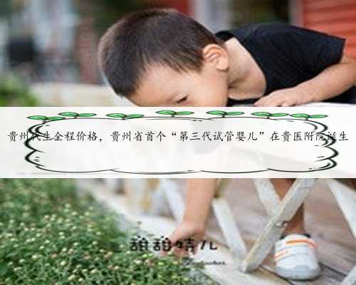 贵州代生全程价格，贵州省首个“第三代试管婴儿”在贵医附院诞生